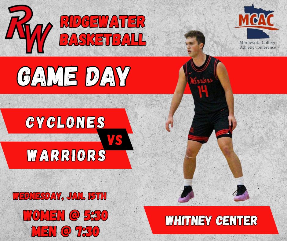 It's Game Day!

The Ridgewater Men and Women's basketball teams travel to St. Cloud to take on the Cyclones!

Tip off - Women at 5:30 Men at 7:30

Location: Whitney Rec Center

Live Stream: youtube.com/@nhiestand