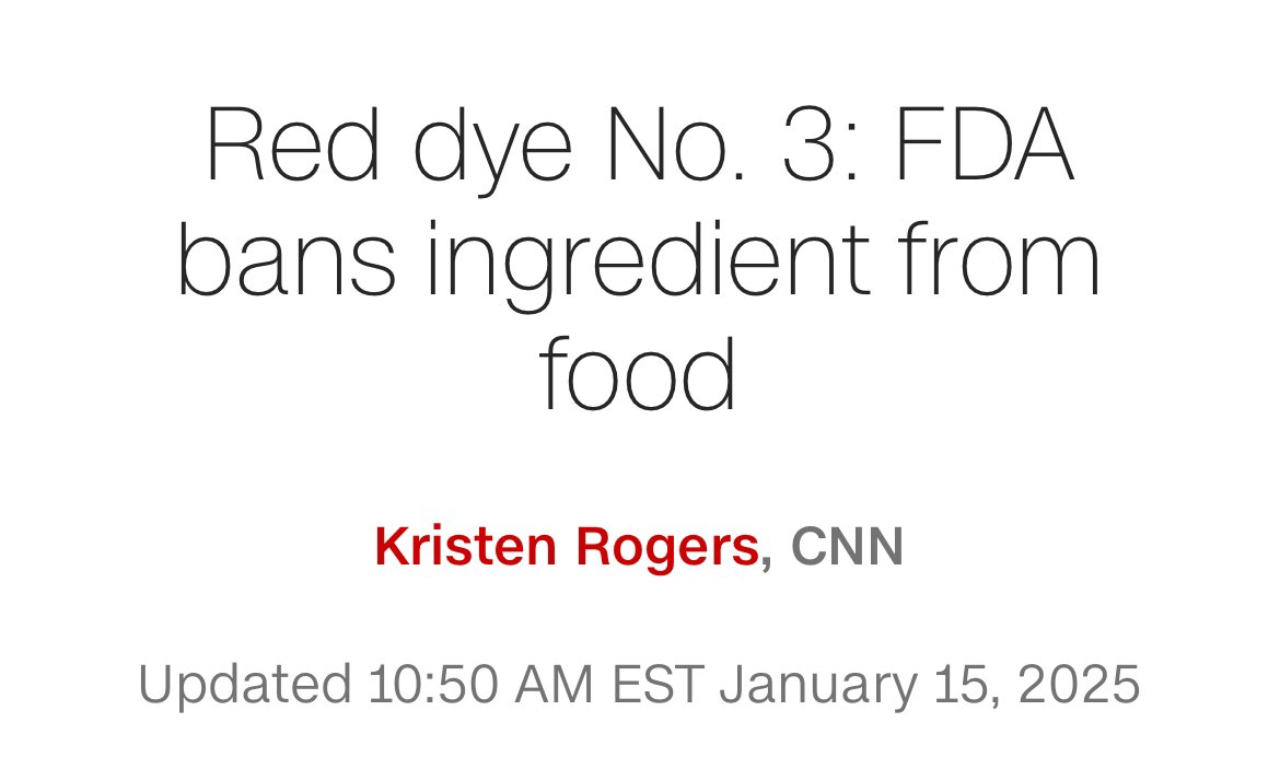 Our government is finally banning something that should have never been allowed in the food supply in the first place…

Now let’s ban:

-LEDs
-S**d oils
-Sunscreen
-Sunglasses
-Beyond burger
-mRNA vaccines
-Lab grown meat
-Factory farming
-Glyphosate
-GMOs