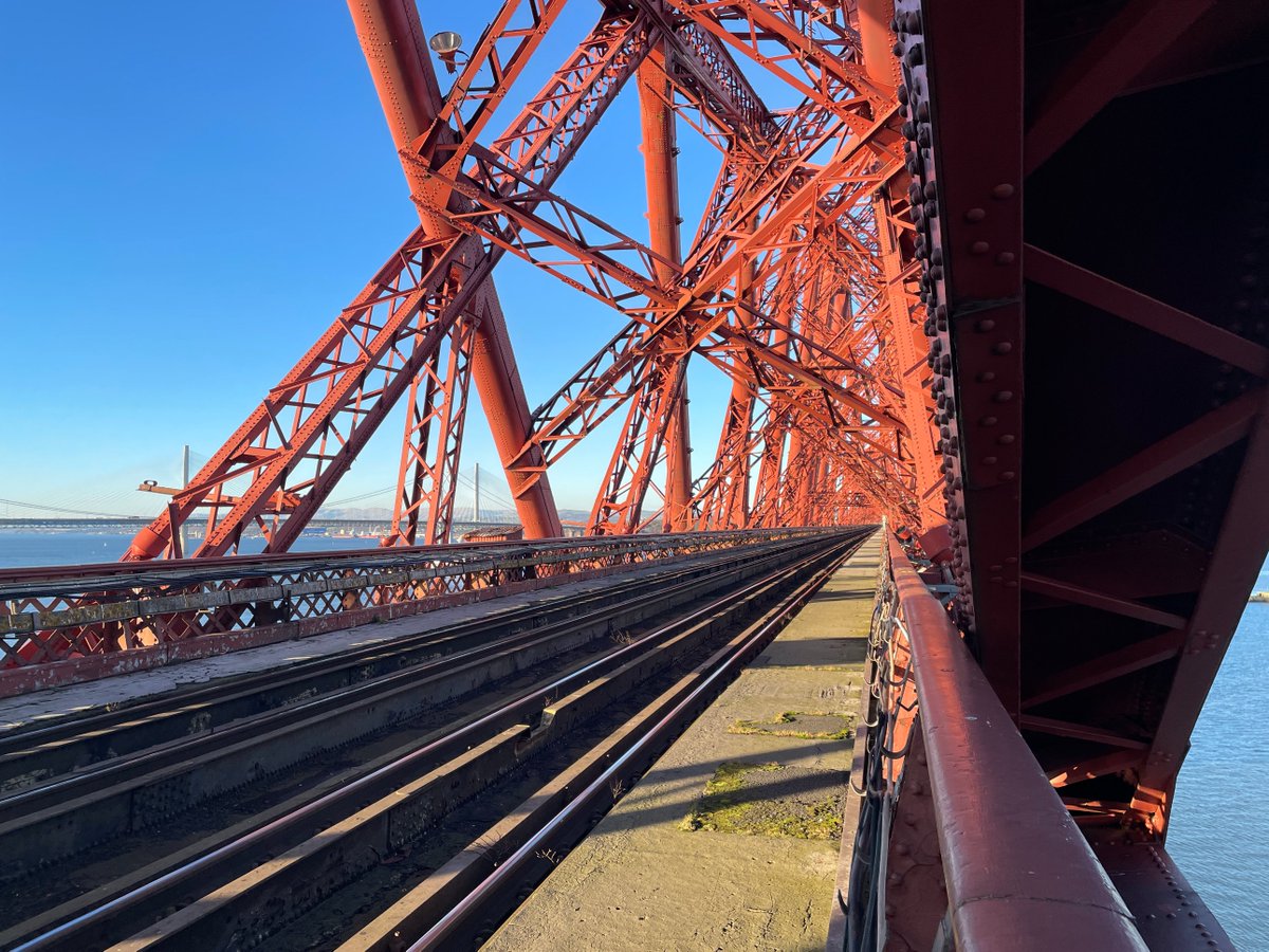 RailwayHeritage's tweet image. You don&apos;t get railway heritage bigger or more important than the Grade A listed Forth Rail Bridge so it was a great experience to go out to the Jubilee Tower of the bridge this afternoon with @NetworkRailSCOT and @balfourbeatty  - awe-inspiring and slightly scary.