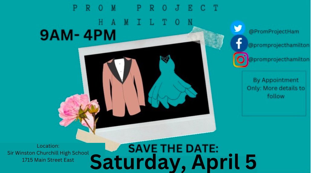 Save the date! Prom Project 2025 is coming soon. More information on student and volunteer registration coming soon as well as drop off locations for donations. For now, students and volunteers, mark your calendars!