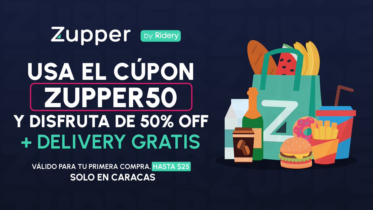 getzupper's tweet photo. Hola Caracas acá tienes un cupón ZUPPER50 🎟️  tiene 50% de descuento. No se lo digas a nadie 🤫 https://t.co/omIfJTTBT3