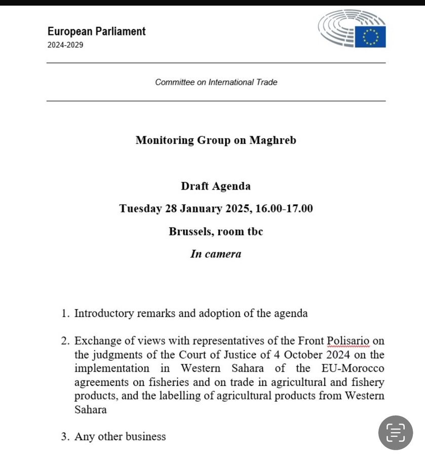 After years of absence the <a href="/Polisario/">Polisario</a> will be received at the end of the month at the <a href="/Europarl_EN/">European Parliament</a> to discuss of the impact of the rulings of the #EU Court of Justice that annulled the fisheries and association agreements with #Morocco because they included #WesternSahara.