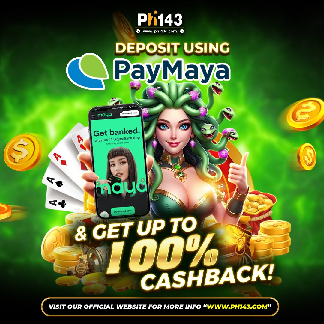 PH143OFFICIAL_'s tweet photo. PH143 : Use PAYMAYA to Get the Most Out of Your Rewards 🎉

💥 Double the fun, double the prizes!  Make a deposit on Maya right now to receive 100% cashback! Yes, you read that correctly! 💸

#PH143 #MayaApp #RechargeWithMaya #MoreRewards #PlayNow https://t.co/jtxsf6zYfd