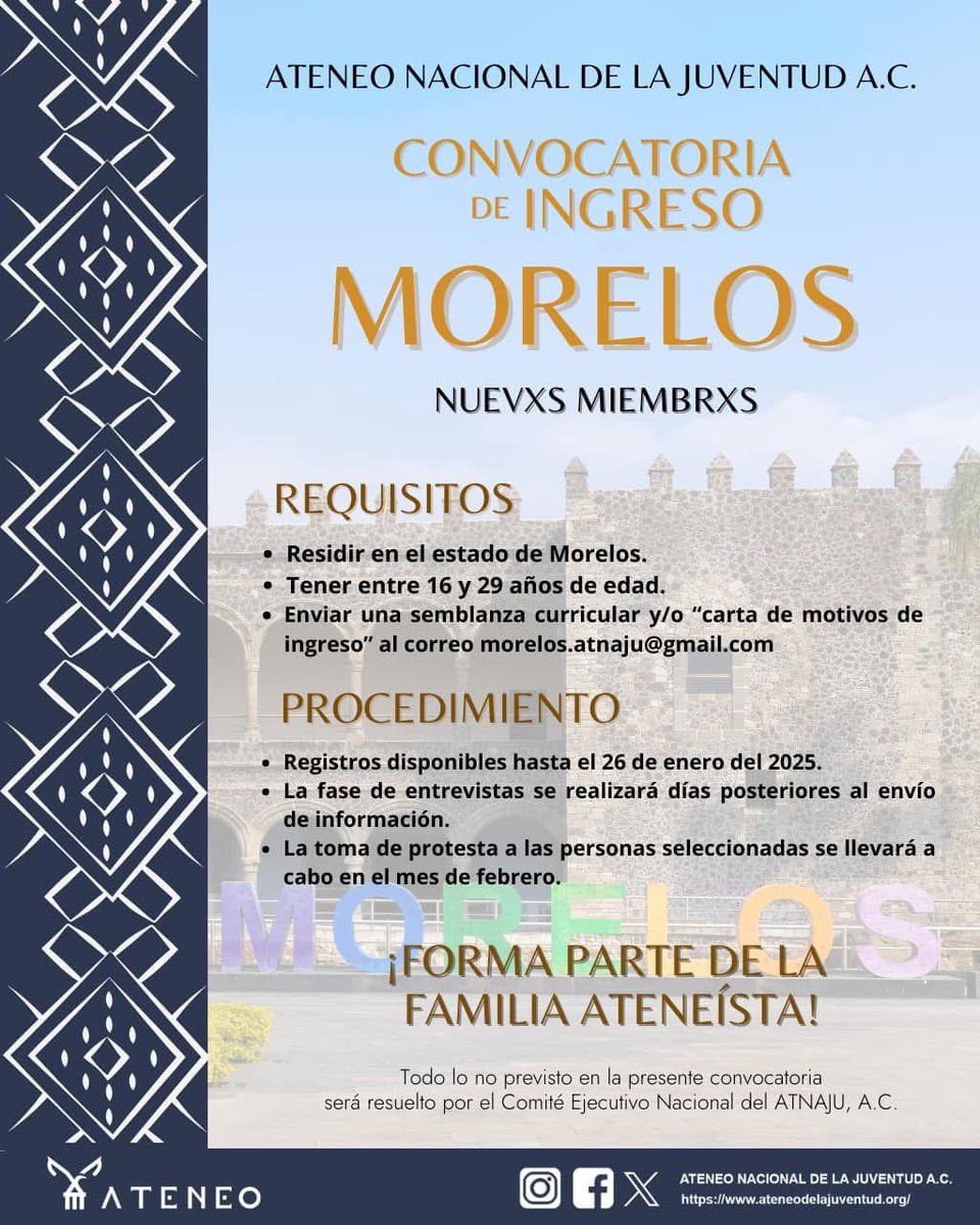 ¡Convocatoria abierta! 

✅ Participa en proyectos sociales que generan un impacto tangible en la comunidad. 
✅ Conéctate con jóvenes líderes comprometidos con la transformación. 
✅ Desarrolla tus habilidades en un ambiente de aprendizaje, colaboración y crecimiento.