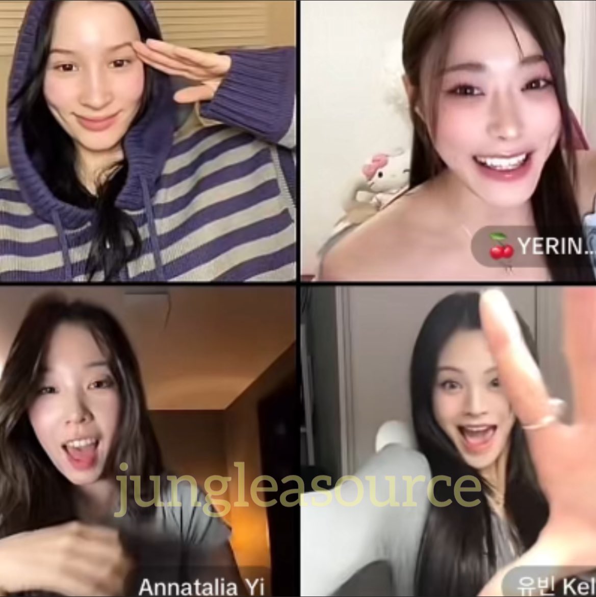 leanavvabHQ's tweet photo. 250115 #정리아 tiktok live
time turner girlies reunion
#LEANAVVAB #랴밥 #JungLea
#JLEA #郑丽雅 #IMETU #아이멧유
#ANNATALIA #아나탈리아 #依然
#KELLYKIM #김켈리 #SIMYERIN #심예린 https://t.co/pVflaG5mNM