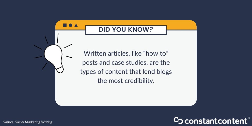 constantcontent's tweet photo. Provide valuable information to position yourself as an expert in your niche. #blog #writing #writingcommunity #marketing #facts #DidYouKnow https://t.co/AGS3CRdvG8