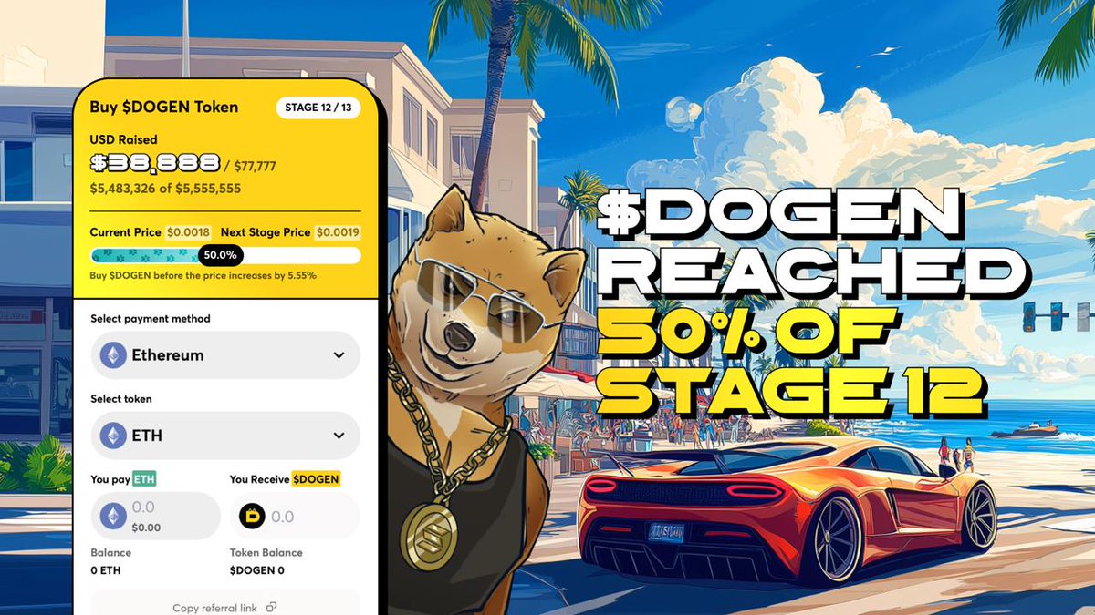 DogenMeme's tweet photo. ATTENTION, DOGEN PACK 🐺🐺🐺
DOGEN has reached 50% of Presale Stage 12!⚠️⚠️⚠️

It’s still live: https://t.co/r85Qe0zozx https://t.co/JH9yKRcYlS