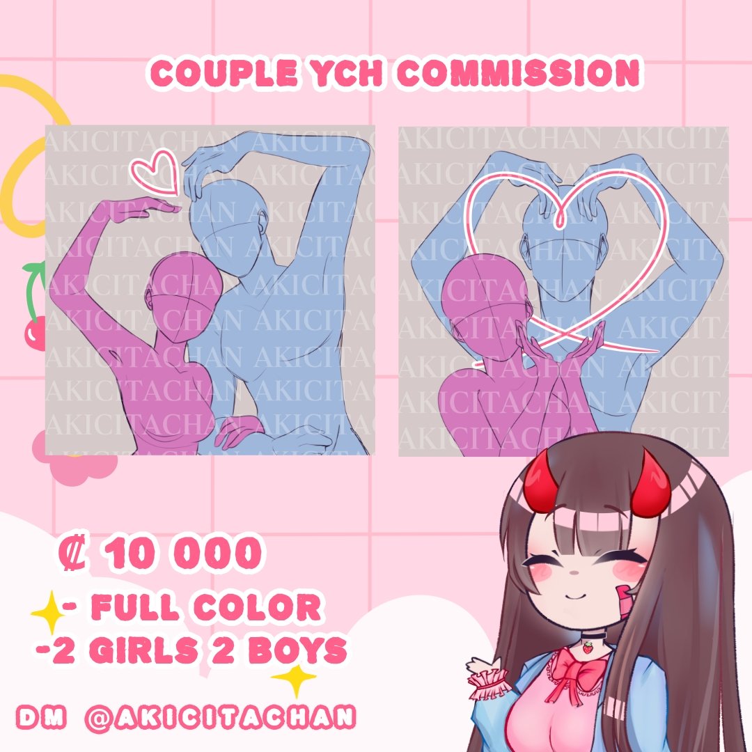 Akicitachan's tweet photo. Les dejo comisiones en pareja, no hay cupos límites y también pueden pagar vía PayPal 🩷 https://t.co/SEg86UyOnp