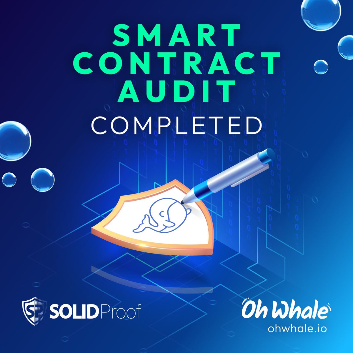 🚨 BREAKING NEWS! 🚨

We’re thrilled to announce that @solidproof_io has officially completed the smart contract audit for Oh Whale! 🐋💻

🎉 The Result? EXCELLENT! 🎉
Our TrustNet score is above 80%, putting us in the top tier of trust and reliability within the crypto industry.