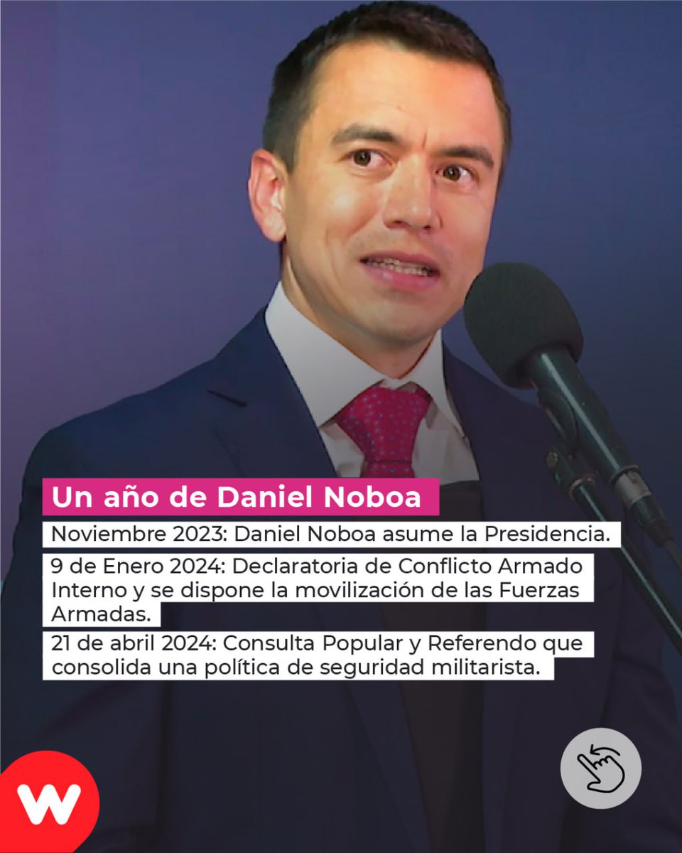 DERECHOS|

El 9 de enero de 2024, Daniel #Noboa declaró Conflicto Armado Interno, sin embargo, lejos de desmantelar los grupos armados y reducir drásticamente la violencia, esta medida ha dejado violaciones a los derechos humanos, amenazas a activistas y periodistas, historias de