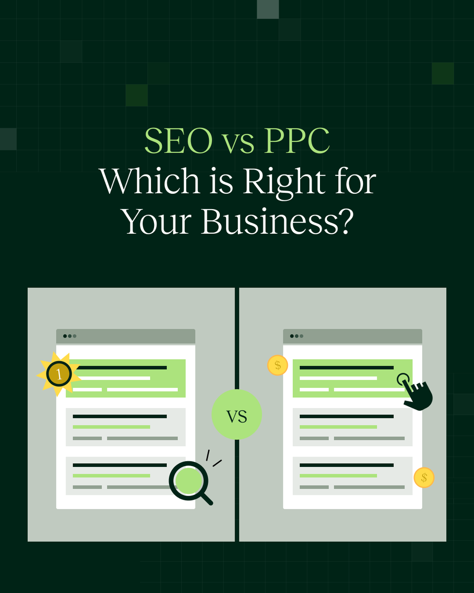 HudsonFusion's tweet photo. Not sure whether to focus on SEO or PPC for your marketing strategy?  Let's break it down: SEO builds organic visibility over time, while PPC can deliver more immediate results with paid ads. 

#SEO #PPC #DigitalMarketing #SearchMarketing #OnlineVisibility https://t.co/n6RrChZyek