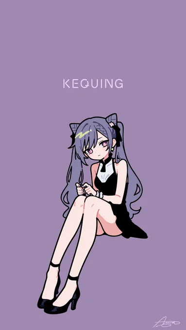 Keqing smartphone wallpaper! Download and enjoy! Got a request? Let me know! #GenshinImpact