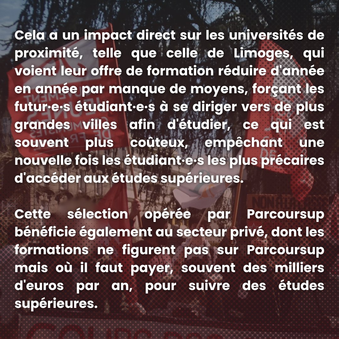 MJCF_87's tweet image. 🚩 Mobilisons-nous contre Parcoursup et le tri social opéré par cette plateforme, jeudi 16 janvier à 18h devant la préfecture ✊