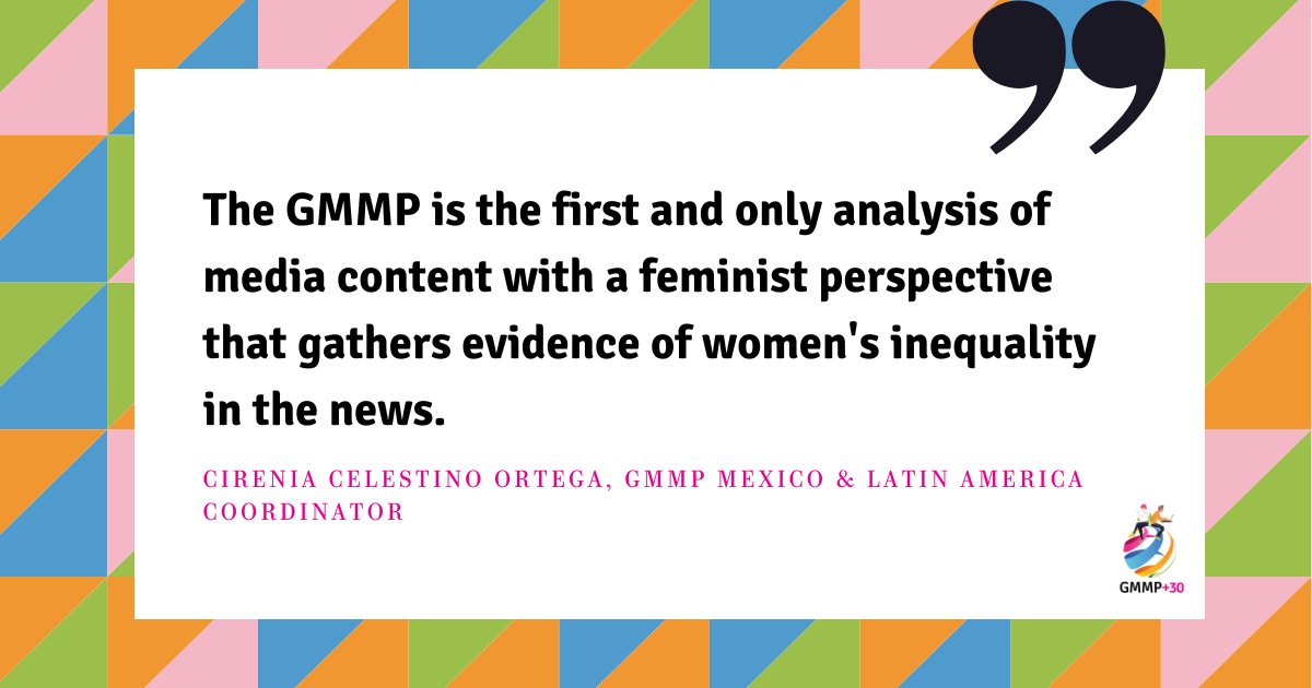 The 7th edition of the Global Media Monitoring Project #GMMP takes place later this year. Get in touch to join a #GMMP30 team and play your part in advancing gender equality in and through the media!
#WhoMakesTheNews #GenderEqualityInMedia
<a href="/waccglobal/">waccglobal</a> @unwomen <a href="/prensacimac/">CIMAC.org</a>