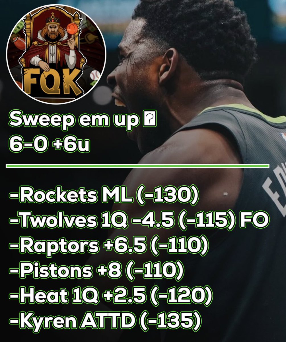 DubClub_win's tweet image. BRING OUT THE BROOMS 🧹🧹🧹

@FirstQKing and all of his VIP subs have been CRUSHING the board 🔥

Get 7 days FREE: bit.ly/FQK-7FREE