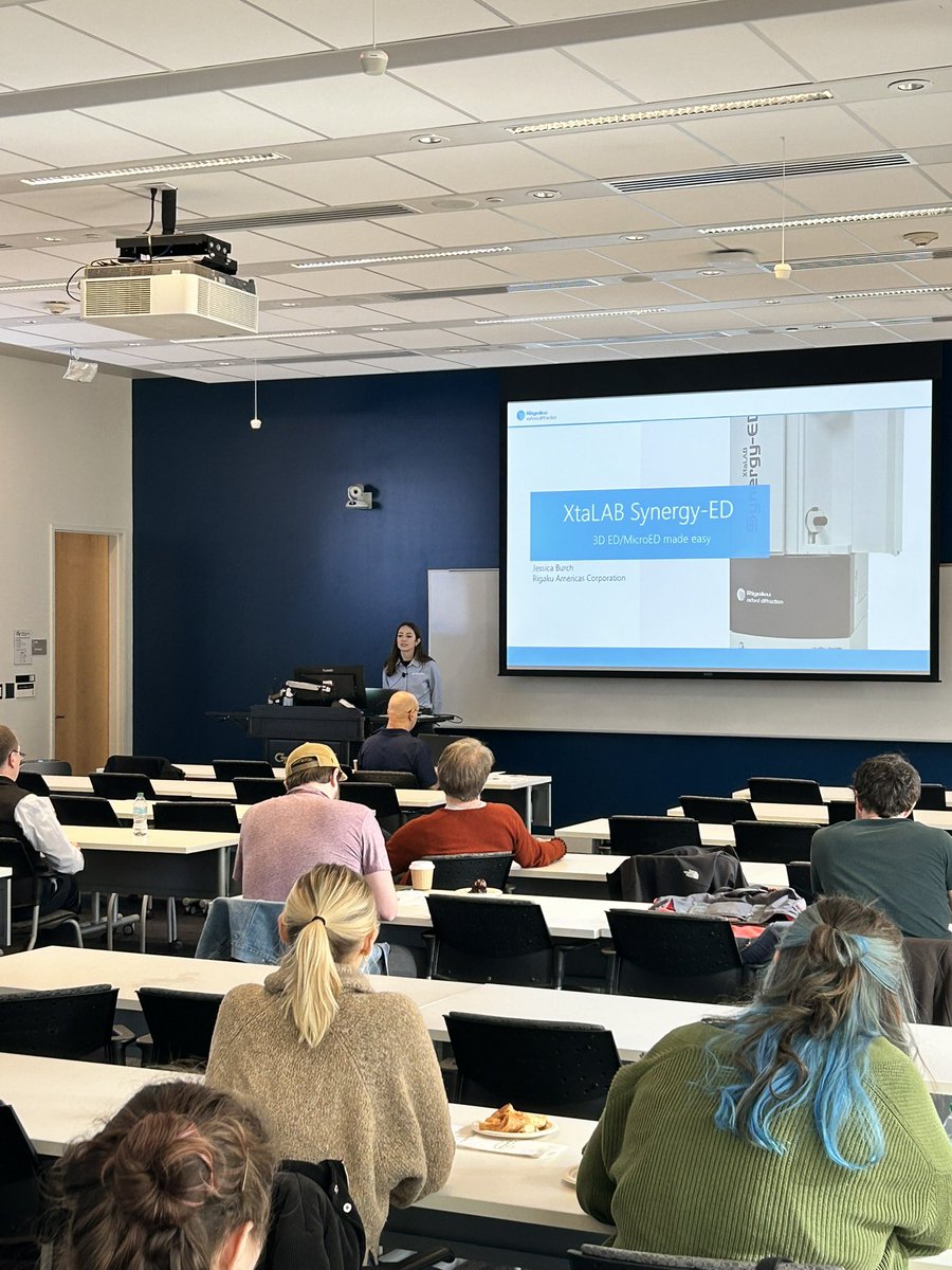 Jessica Burch presenting the latest results from the XtaLAB Synergy-ED at this weeks joint <a href="/rigaku/">Rigaku</a> - <a href="/GeorgiaTech/">Georgia Tech</a> Symposium and workshop. #microED #crystallography