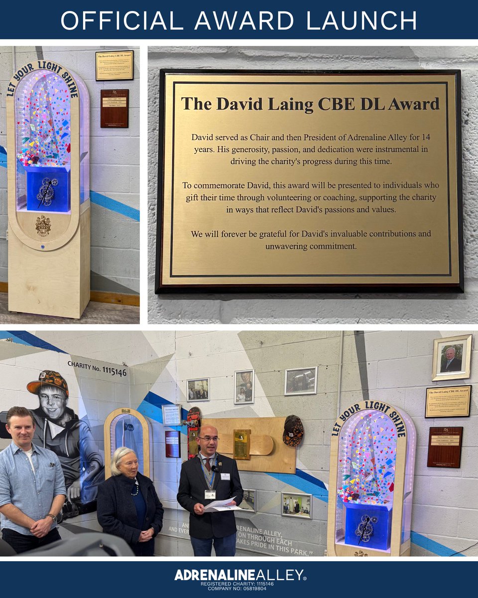 On Tuesday 14th January, we proudly launched the David Laing CBE DL Award, a tribute to an extraordinary leader and supporter of Adrenaline Alley. Read the full story here: adrenalinealley.co.uk/news/2025/davi…