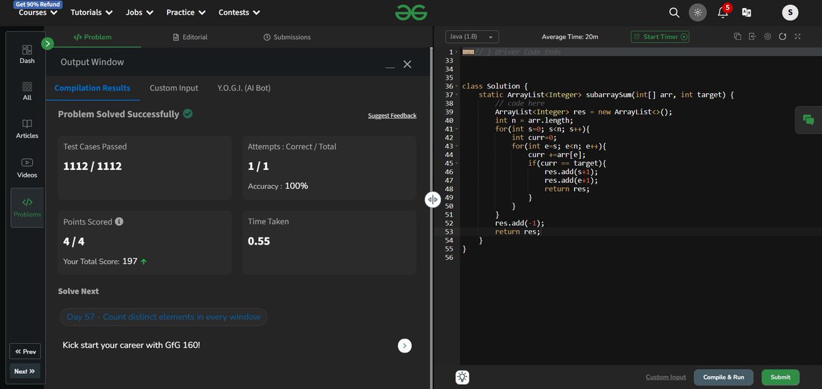 SubhasishM33171's tweet photo. Hello, connection!

I just finished my #day56 of #gfg160

#geekstreak2024 #gfg160 #DSA #codingchallenge

#geeksforgeeks #160dayscoding https://t.co/C7cGS9KIRZ