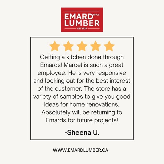 Emard_Lumber's tweet image. ⭐⭐⭐⭐⭐

Thank you for the review!

We hope to work with you again in the near future!

#emardhomeanddesigncenter #happyclients #kitchenproject #designers