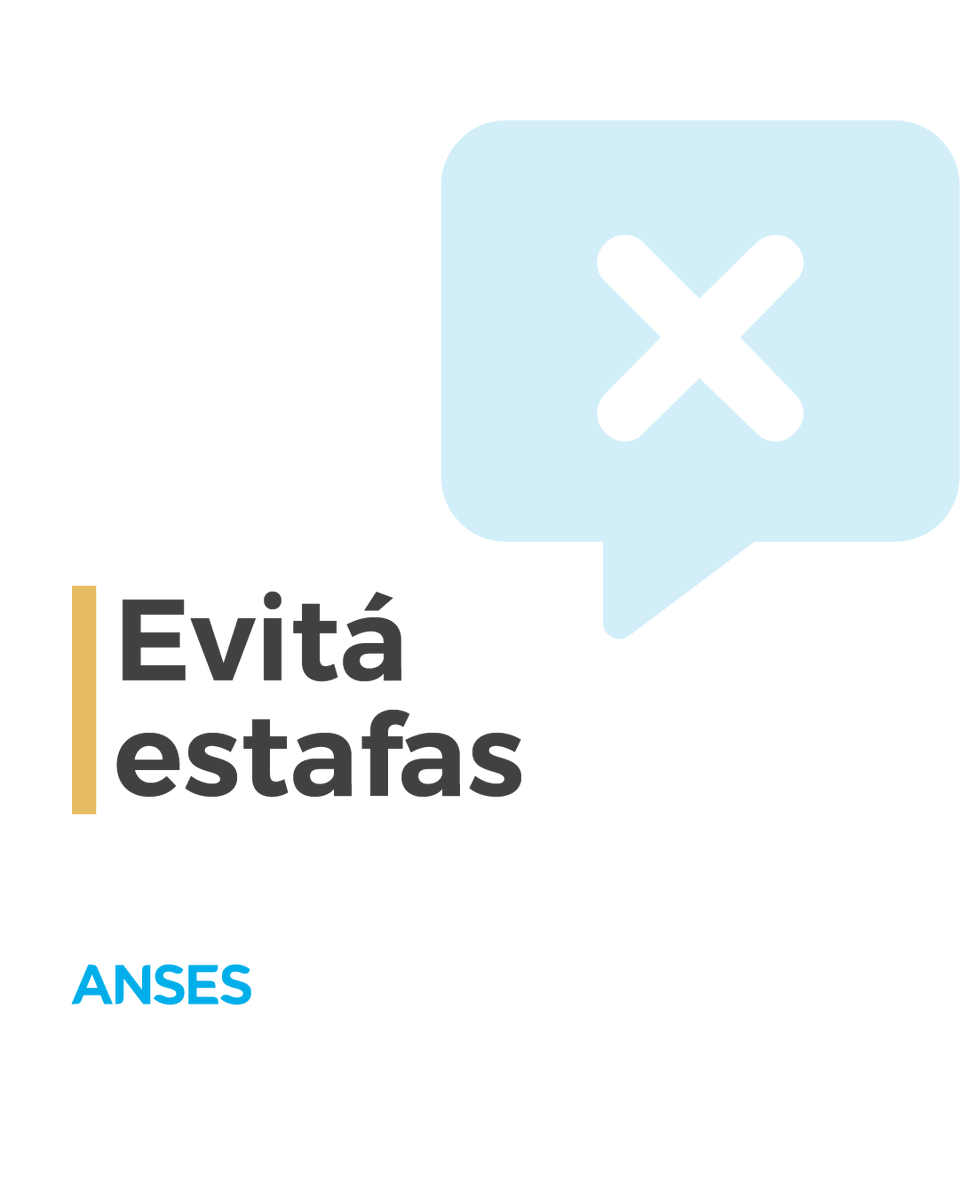ansesgob's tweet photo. ❌ Te recordamos que desde ANSES nunca nos comunicamos para solicitarte datos personales ni bancarios.

❗️Si desde un número desconocido te piden esos datos, no abras enlaces ni respondas el mensaje.

⚠️ #EvitáEstafas https://t.co/2kVPU4dygp