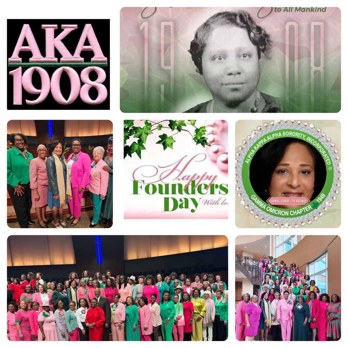 Happy 117th Founders’ Day to the first and greatest sorority. May we continue the legacy of sisterhood and service to all mankind! 
#Alpha Kappa Alpha Sorority, Inc.#AKA1908 🩷💚