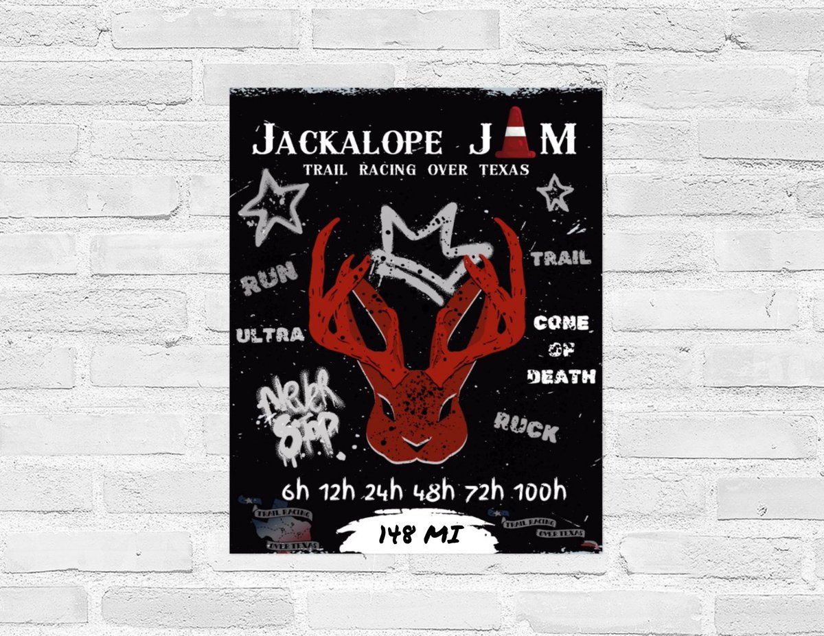Jackalope Jam Limited Poster ⭐️

You choose the duration: 100 hour, 72 hour, 48 hour, 24 hour, 12 hour, or 6 hour to run/walk/hike/ruck or gather a team for the new 24h Relay.

How far will you go?

Feb 12-16 runsignup.com/JackalopeJam

#JackalopeJam #TrailRunning #Ruck #ConeofDeath
