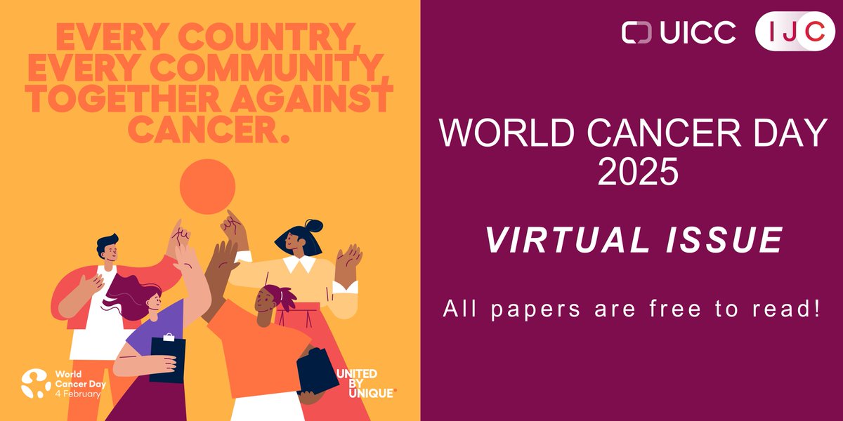 International Journal of Cancer (@intjcanc) on Twitter photo 📢Our newest #WorldCancerDay virtual issue is now online!
Check it here
➡️onlinelibrary.wiley.com/doi/toc/10.100…
All papers will be FREE until the end of February!
#UnitedByUnique, <a href="/uicc/">Union for International #CancerControl</a> 📢Our newest #WorldCancerDay virtual issue is now online!
Check it here
➡️onlinelibrary.wiley.com/doi/toc/10.100…
All papers will be FREE until the end of February!
#UnitedByUnique, <a href="/uicc/">Union for International #CancerControl</a>