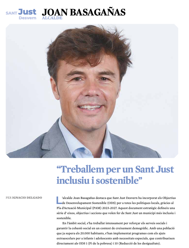 “Treballem per un Sant Just inclusiu i sostenible” En l'àbit social, s’ha treballat intensament per reforçar els serveis socials i garantir la cohesió social en un context de creixement demogràfic.<a href="/joanbasaganyas/">Joan Basagañas</a> <a href="/IdDarder/">Isabel Darder</a> <a href="/jmrane/">Josep Maria Rañé</a> <a href="/dolorsleyva/">dolors.leyva</a> <a href="/GonzalQuima/">Quima Giménez Gonzàl</a>