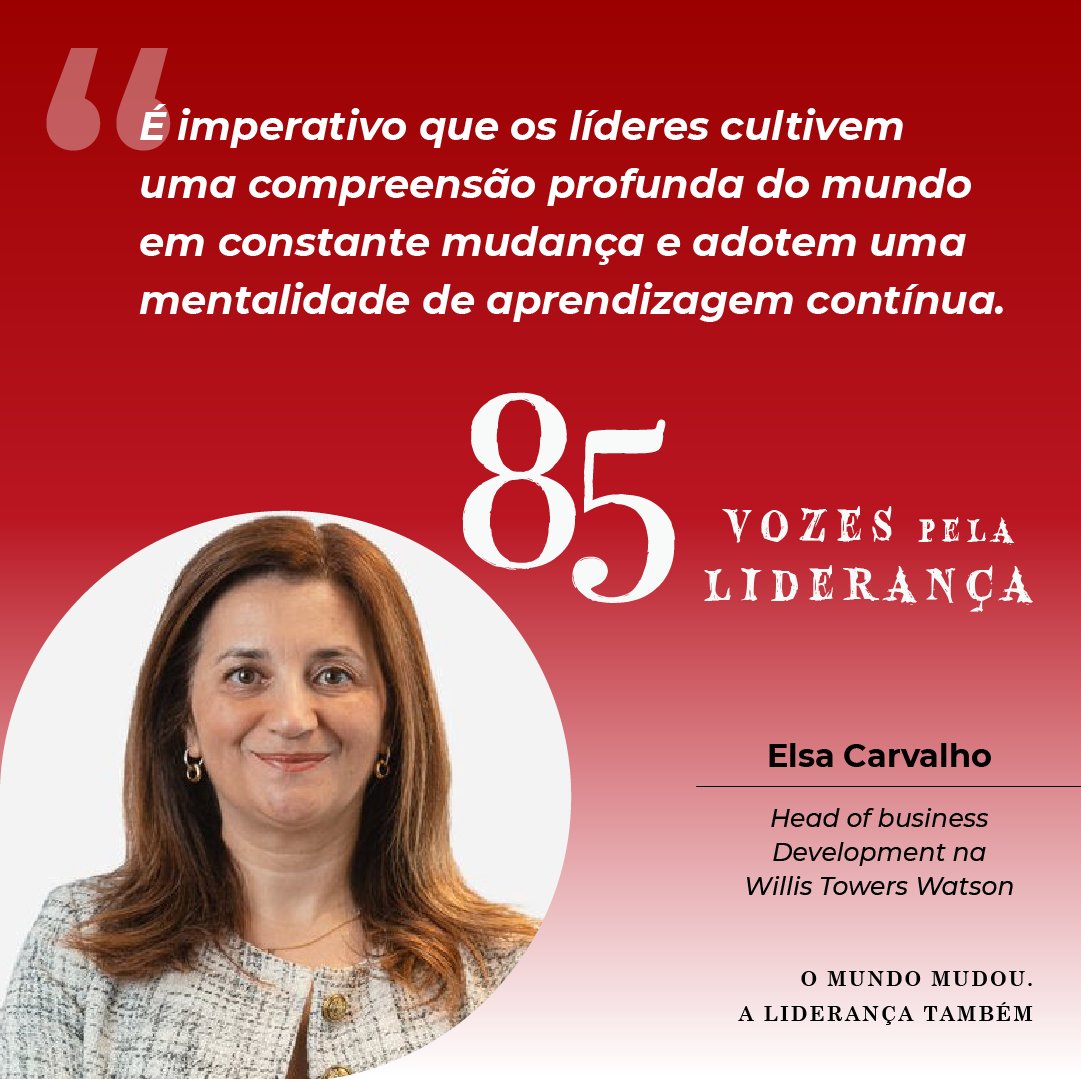 No novo livro, "85 Vozes pela Liderança", Elsa Carvalho, Head of Business na Willis Towers Watson, fala sobre a sua perspectiva de liderança.

👀📖Se ainda não conhece as "85 Vozes pela Liderança", do que é que está à espera? 

#iscteexecutiveeducation #85vozespelaliderança