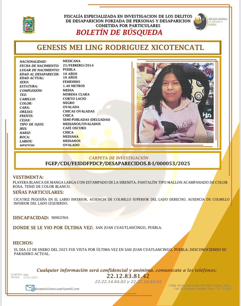 #ÚLTIMAHORA 🚨 Después de tres días de denunciada su desaparición en Cuautlancingo, localizan sin vida a Génesis de 10 años.

Las primeras versiones indican que un vecino la secuestró en su casa, abusó sexualmente de ella y la mató.

La esposa del feminicida habría confesado los
