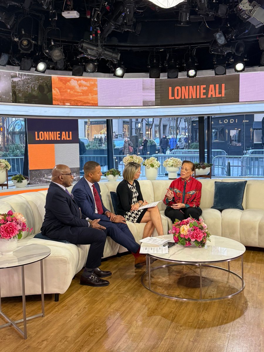 MuhammadAli's tweet photo. Thanks to the Today Show for having Lonnie Ali on this morning to launch the Inaugural Muhammad Ali Index!

Didn't catch the segment? Watch it here: https://t.co/kztLlrJrPF

@AliCenter https://t.co/0nGXoQkHzN