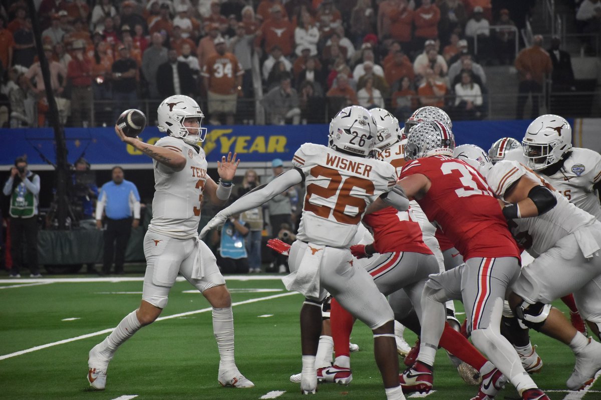 Former Southlake Carroll QB Quinn Ewers has declared for the NFL DRAFT

He leaves the Texas Longhorns with a 21-5 record and two playoff appearances in the past two seasons

In 3 years at UT Ewers threw for 9100+ yards, 68 touchdowns and completed 65% of his passes

📸 <a href="/CodyThorn/">Cody Thorn</a>