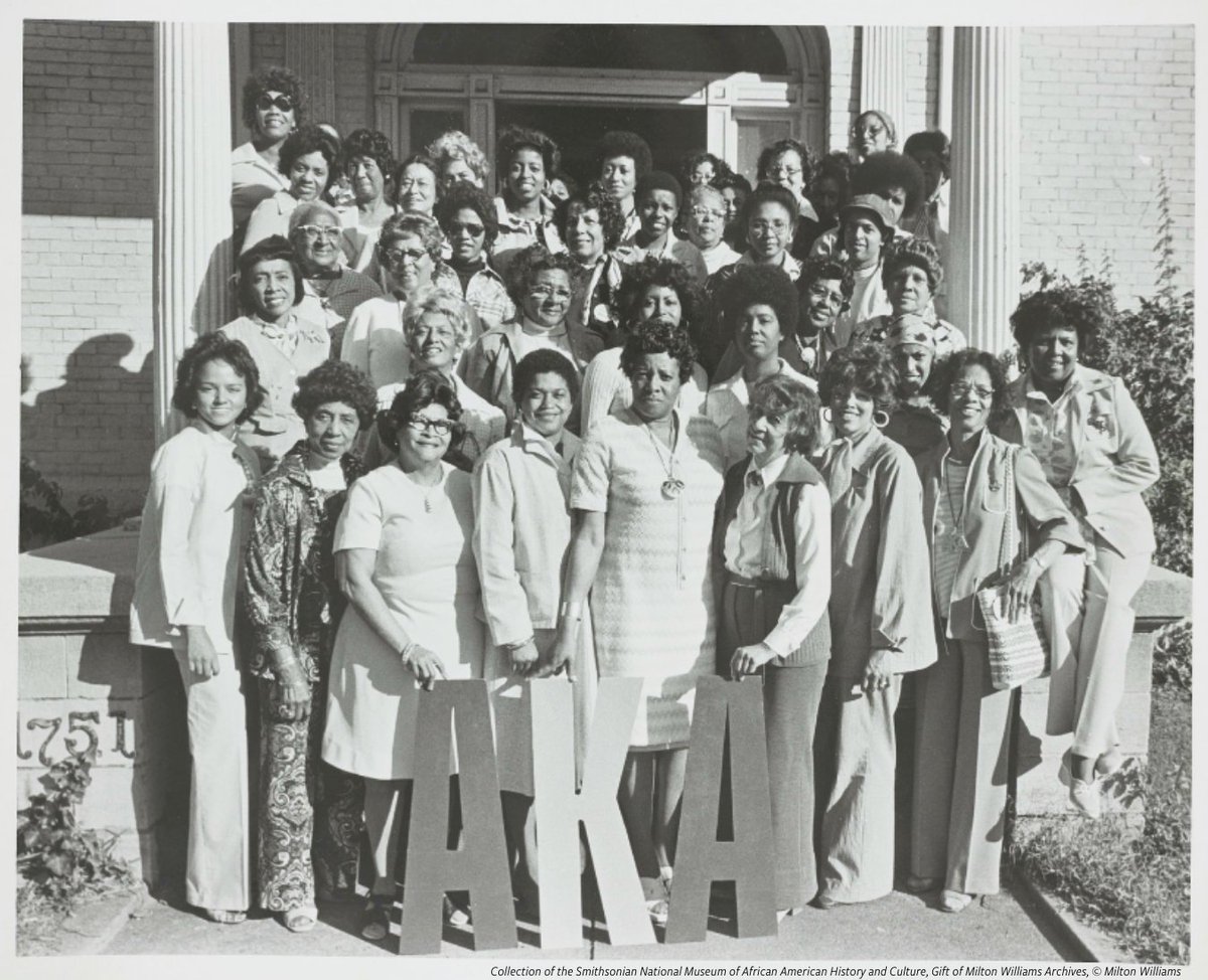 NMAAHC's tweet photo. #OnThisDay in 1908, Alpha Kappa Alpha, Inc. was founded on the campus of Howard University. Organized by 9 African American students to promote scholarship &amp; unity, it was the first predominately Black intercollegiate Greek-lettered sorority. #APeoplesJourney https://t.co/8bHprNZmB7