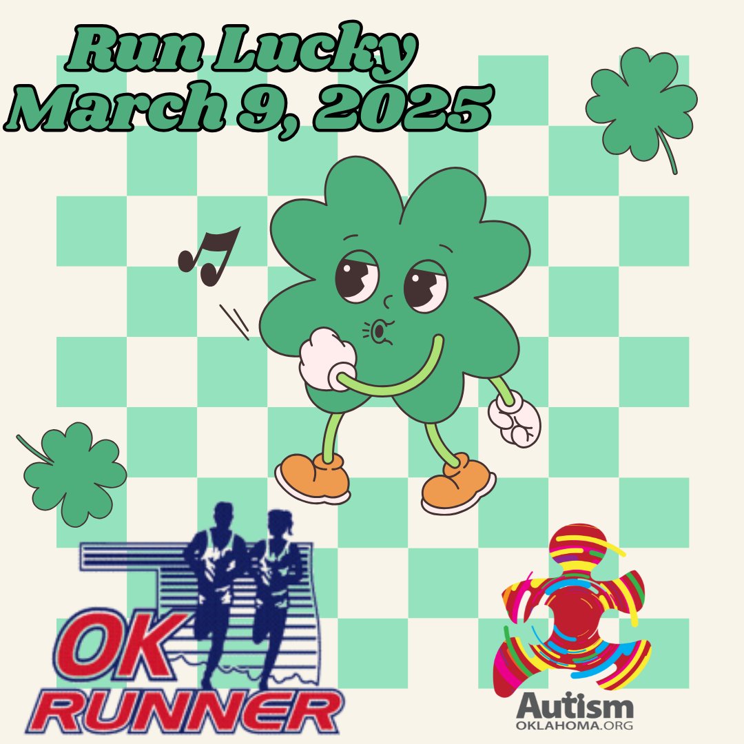 Registration is NOW OPEN for the AutismOklahoma Run Lucky facilitated by  OK Runner happening this spring. 📷 <a href="/OK/">ok</a> Runner <a href="/myokrunner/">OK Runner</a>
📷 Date: March 9, 2025
📷 Location: Fassler Hall
📷 Register here: runsignup.com/Race/OK/Oklaho…