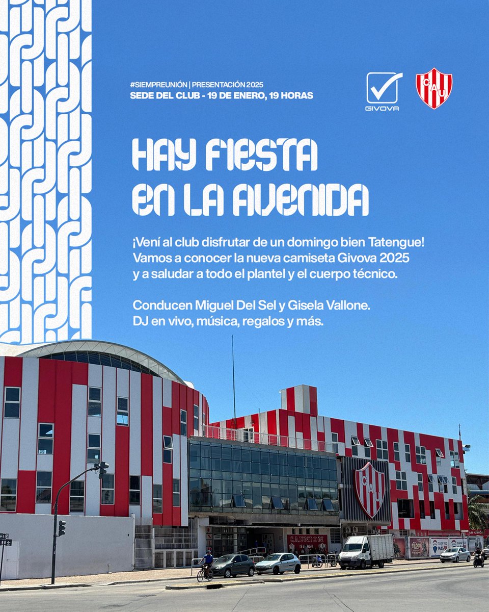 🔴⚪ ¡LA NUEVA CAMISETA VIENE CON FIESTA!

Este domingo 19 de enero a las 19 horas nos encontramos en la puerta del club para vivir un día bien Tatengue.
Presentaremos las nuevas camisetas Givova y estarán presentes jugadores del plantel que defenderán nuestros colores en este