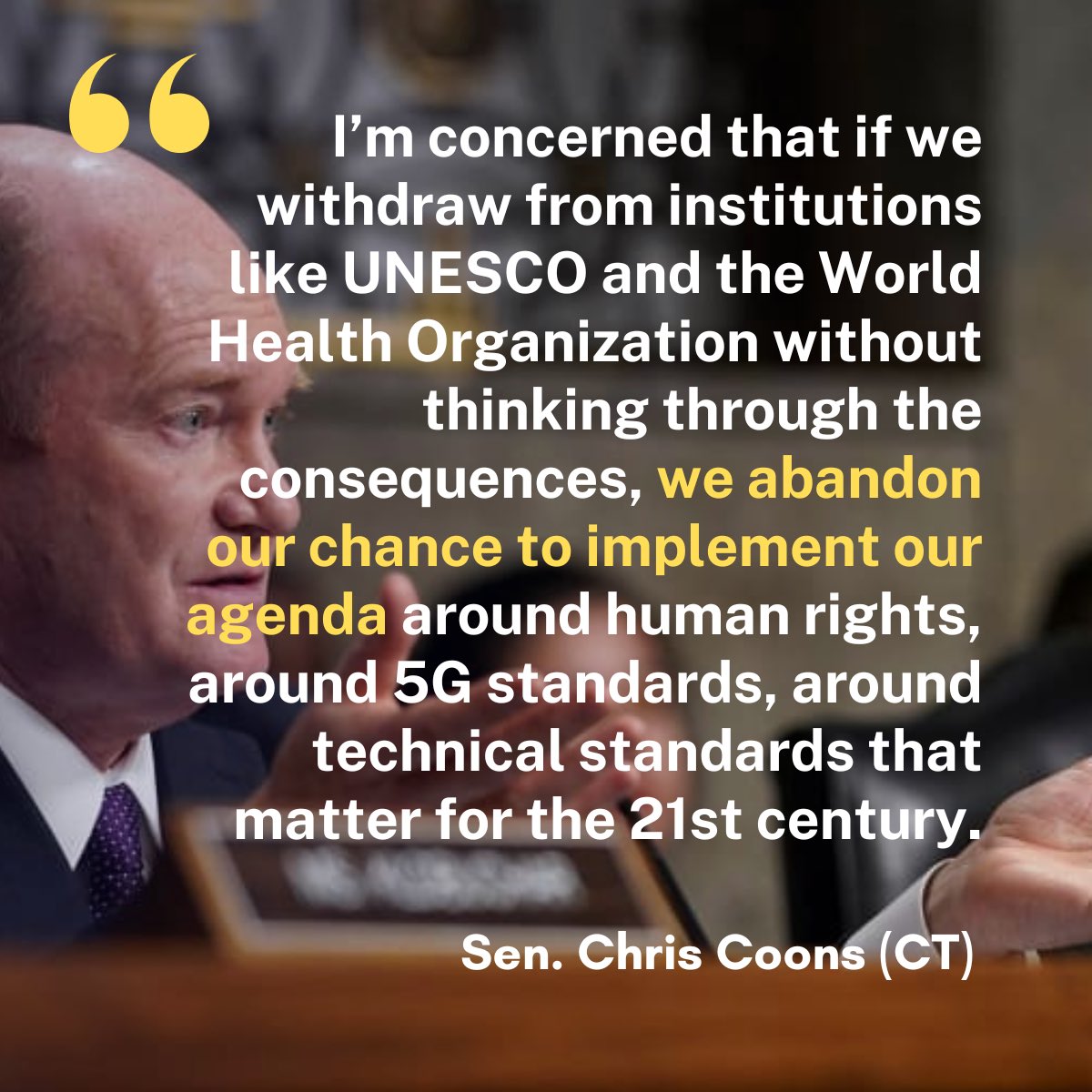 Better World Campaign (@betterworldorg) on Twitter photo If you’re tuning into the Secretary of State hearing for <a href="/marcorubio/">Marco Rubio</a>, you may have caught this important insight from <a href="/ChrisCoons/">Senator Chris Coons</a> <a href="/SenateForeign/">Senate Foreign Relations Committee Chairman</a>. Well said. If you’re tuning into the Secretary of State hearing for <a href="/marcorubio/">Marco Rubio</a>, you may have caught this important insight from <a href="/ChrisCoons/">Senator Chris Coons</a> <a href="/SenateForeign/">Senate Foreign Relations Committee Chairman</a>. Well said.