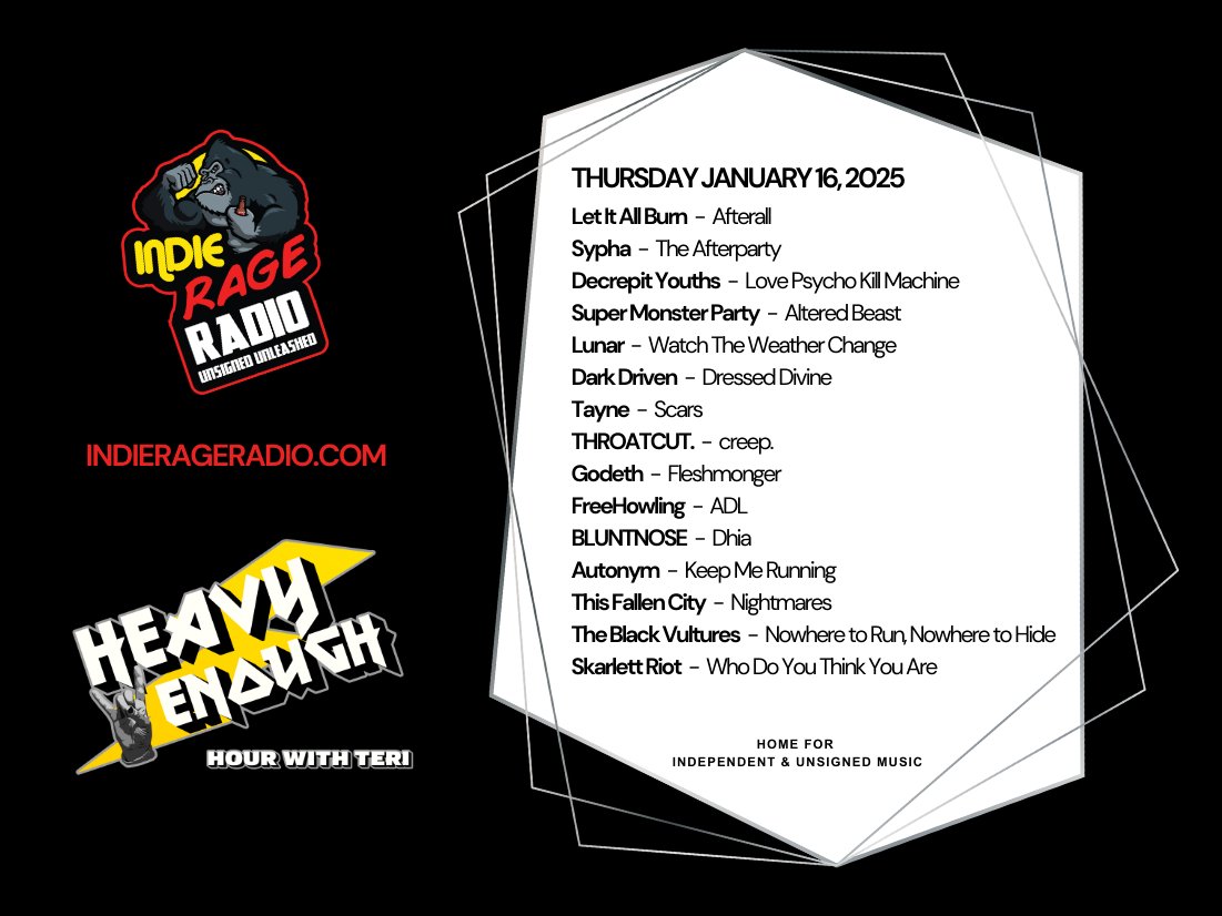 MusicMattersTee's tweet photo. Thursday 9pmUK
Tune into @IndieRageRadio
🔊https://t.co/fbYDNfmOd7
Listen to #HeavyEnough Hour play new bangers from- #LetItAllBurn #Sypha @DecrepitYouths @SUPERMONSTER000 @LunarBandOffcl #DarkDriven @TayneBand #THROATCUT and more
Info: https://t.co/ivr7EnJJPf
#NewMusicAlert https://t.co/hDXYroZJ6R