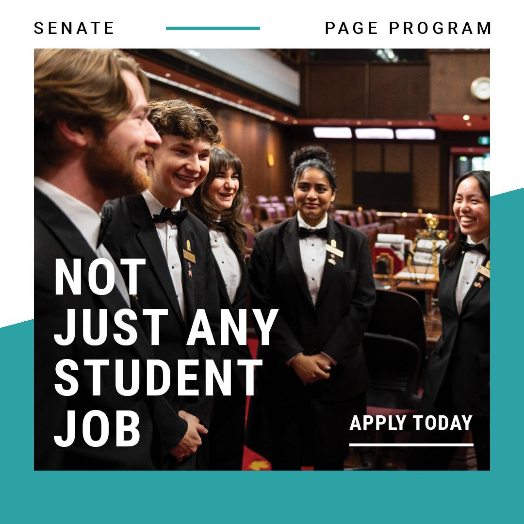 📢Applications for the 2025-26 Senate Page Program close in less than 2 weeks! Selected undergraduate students get paid to support Canadian senators in Ottawa, with the opportunity to witness the legislative process in person.

Apply by January 26, 2025: buff.ly/4hH5sUI