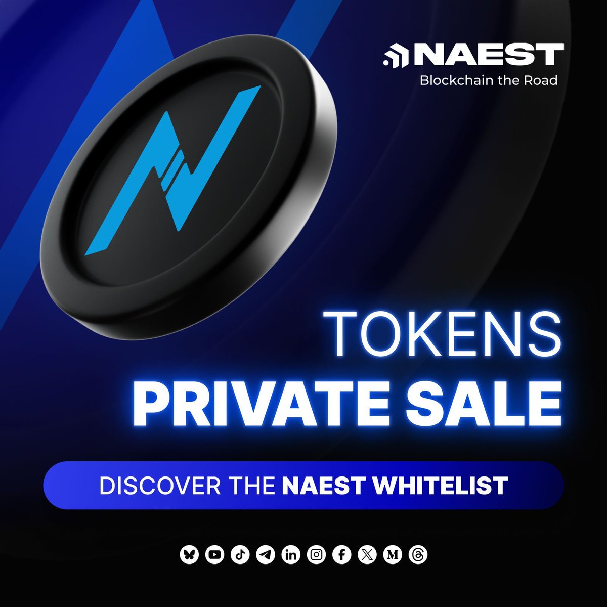 🌟 Discover the NAEST Whitelist: Your Exclusive Access to Our Private #Token Sale! 🚀

Dear #NAEST community members,
We're thrilled to announce the launch of our whitelist for the NAEST private token sale! 🎉

What is a #whitelist?

A whitelist is a list of authorized addresses