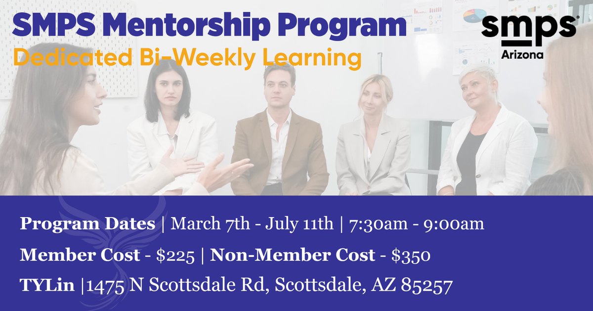Join the SMPS Mentorship Program this March with #SMPSAZ and Brandi Barr to connect and grow! 💡 #MentorshipMatters #LearnLeadEvolve More info: ow.ly/J7L150UFsbv