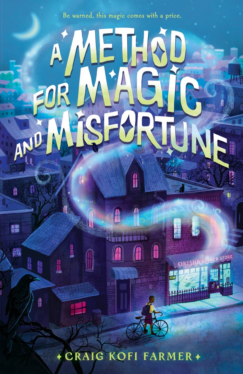 Blessed to share the cover for my second novel <a href="/MacKidsBooks/">MacKids Books</a>, A METHOD OF MAGIC &amp; MISFORTUNE. 

This story explores toxic mentorship through a lens of magic. I’m so excited to give the world another nuanced, powerful Black boy hero 🩵

Preorder here: us.macmillan.com/books/97812509…