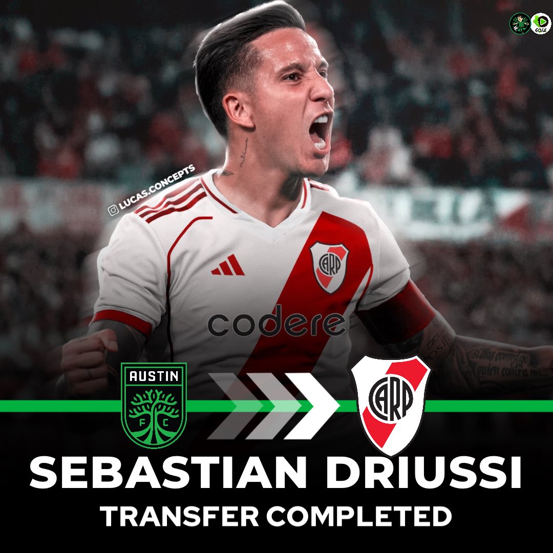 VerdeCityLimits's tweet photo. 🚨OFFICIAL🚨: Sebastian Driussi transfer from Austin FC to River Plate 🇦🇷 is completed

💰Austin FC has agreed the $10 million offer for Driussi and will search a 3rd DP 

✍️Driussi has agreed to join River Plate on a 4-year deal 

ℹ️ @GerGarciaGrova #AustinFC https://t.co/nnV1QPpGXi