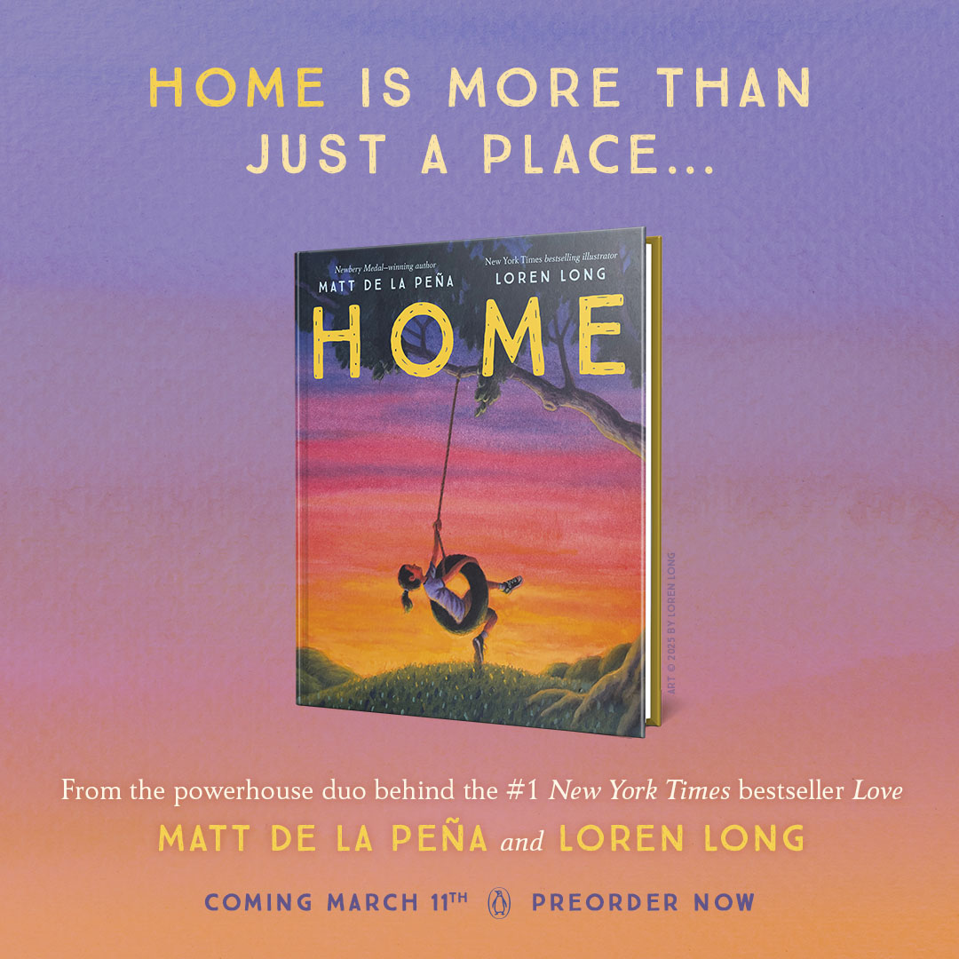 Matt de la Pena (@mattdelapena) on Twitter photo Thrilled to share that HOME, my new collab with <a href="/lorenlong/">Loren Long</a>, comes out March 11! We’re so proud of this book, and in March we’ll be going on a long tour (details to come).
In the meantime, it would mean the world to us if you’d consider pre-ordering! Thanks for all your support! Thrilled to share that HOME, my new collab with <a href="/lorenlong/">Loren Long</a>, comes out March 11! We’re so proud of this book, and in March we’ll be going on a long tour (details to come).
In the meantime, it would mean the world to us if you’d consider pre-ordering! Thanks for all your support!