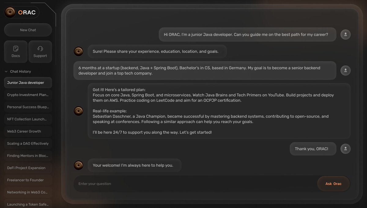 We're proud to announce the Beta v1.0 test of ORAC!

⚙️ Official launch date: 18/01/2025
🌐 The Beta will be available on our official website
🔗 oracai.xyz

Stay tuned for updates in our Telegram channel: t.me/oracagent