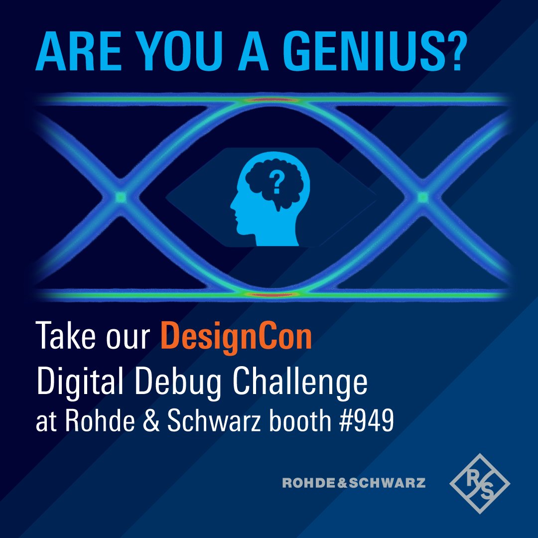 Join Rohde &amp; Schwarz at DesignCon 2025! 
Test your skills in the 'Are you a genius?' challenge at booth #949 and explore our top test &amp; measurement solutions. Don't miss our free workshop on Jan 29th with industry and academic leaders!

#DesignCon2025 #RohdeSchwarz #Engineering