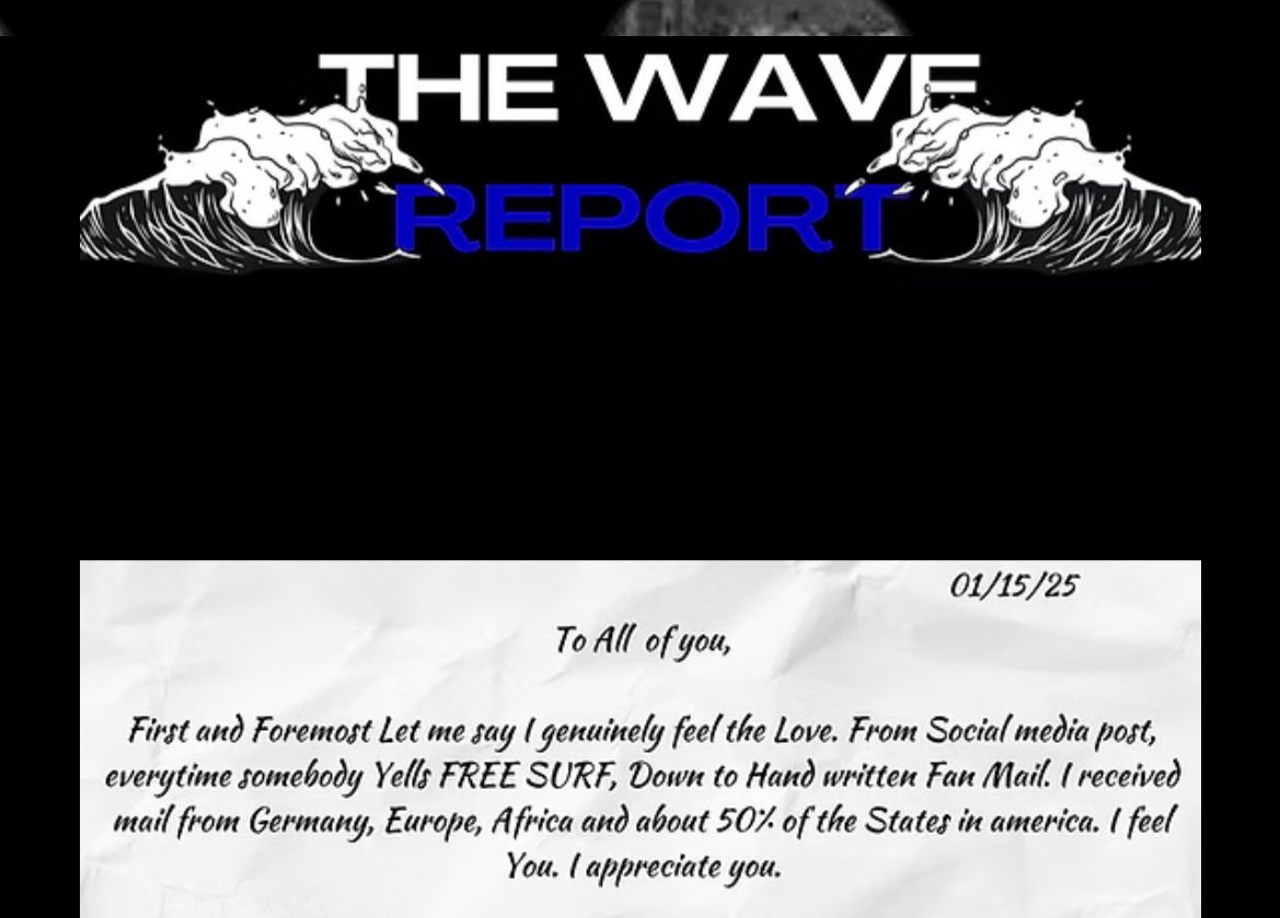 It’s the day of the GOAT! Checc out the new site! Stay up to date! Go read THE WAVE REPORT! 

tsusurfreport.com