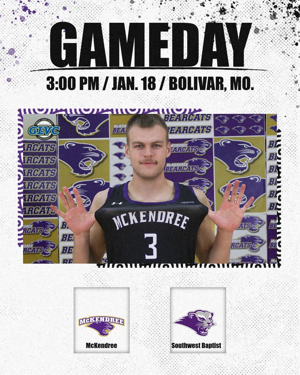 McKendree Bearcats (@mckbearcats) on Twitter photo 🏀🐾 LETS GET THIS SHOW ON THE ROAD 🐾🏀
Men's Basketball clashes with the Bearcats of Southwest Baptist
⏰ 3:00 PM CT
🆚 <a href="/sbubearcats/">SBU Bearcat Athletics</a>
📍 Bolivar, Mo.
🏟 John Q. Hammons Court
📺 glvcsn.com/sbubearcatsglv…
📊 sbubearcats.com/sidearmstats/m…
#GLVCmbb | #D2mbb | #BearcatsUnleashed 🏀🐾 LETS GET THIS SHOW ON THE ROAD 🐾🏀
Men's Basketball clashes with the Bearcats of Southwest Baptist
⏰ 3:00 PM CT
🆚 <a href="/sbubearcats/">SBU Bearcat Athletics</a>
📍 Bolivar, Mo.
🏟 John Q. Hammons Court
📺 glvcsn.com/sbubearcatsglv…
📊 sbubearcats.com/sidearmstats/m…
#GLVCmbb | #D2mbb | #BearcatsUnleashed