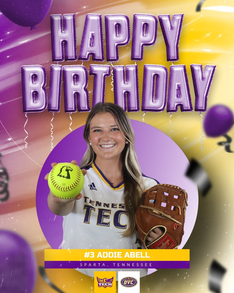 Happy Birthday to Addie Abell and Kyleigh Pitzer!!💜💛

#WINGSUP | #tntechsoftball