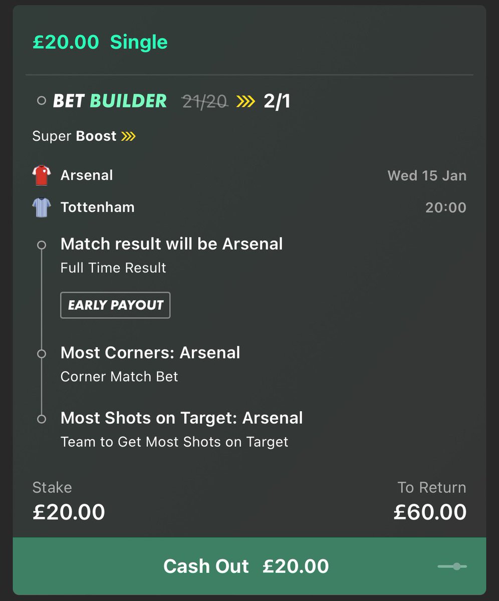 ValueBetSpotter's tweet image. 😍😍😍 £120 NORTH LONDON DERBY GIVEAWAY!!!

If ONE of these Arsenal vs Tottenham bets win tonight, we’ll give away £60 free cash.

If BOTH of them win, we’ll give away £120 free cash.

To enter, just LIKE ❤️ this tweet a retweet doubles your chances!

(research below)