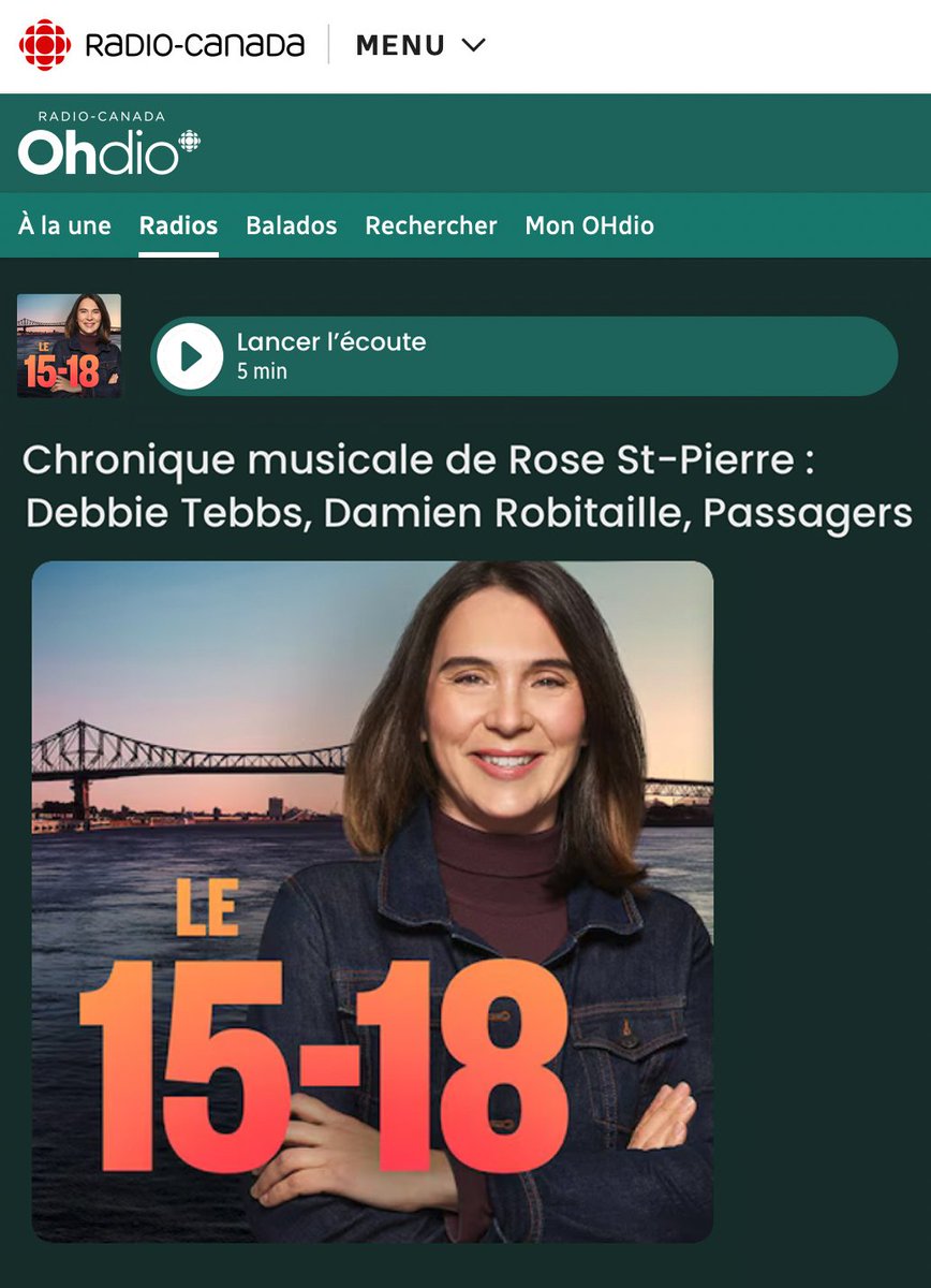 Debbie Tebbs (@debbietebbs) on Twitter photo 🎙✨ Mon entrevue à <a href="/iciradiocanada/">Radio-Canada</a> à l'émission 15-18 est maintenant disponible en rattrapage.
Merci aux stations et chroniqueurs pour les nombreux retour sur mon documentaire 'Origine'. Ça me fait chaud au coeur de vous entendre partager mon histoire avec le public ! 😌🙏 🎙✨ Mon entrevue à <a href="/iciradiocanada/">Radio-Canada</a> à l'émission 15-18 est maintenant disponible en rattrapage.
Merci aux stations et chroniqueurs pour les nombreux retour sur mon documentaire 'Origine'. Ça me fait chaud au coeur de vous entendre partager mon histoire avec le public ! 😌🙏
